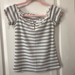 ribbed off the shoulder top